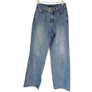 Millioncor MC/Jean Cover Band High Waisted Wide Loose Denim Jeans Small‎ Faded